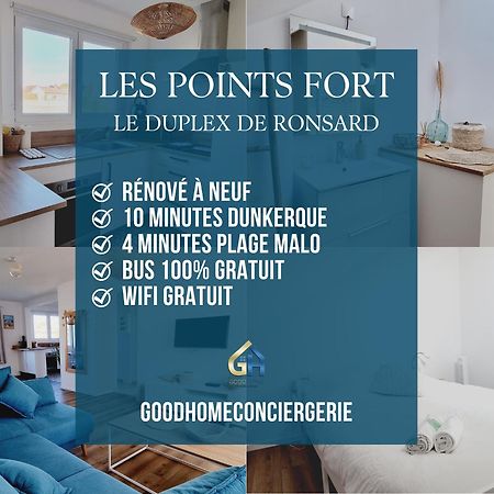 *Le Duplex De Ronsard*Plage Et Centre-Ville Dunkirk Exteriör bild