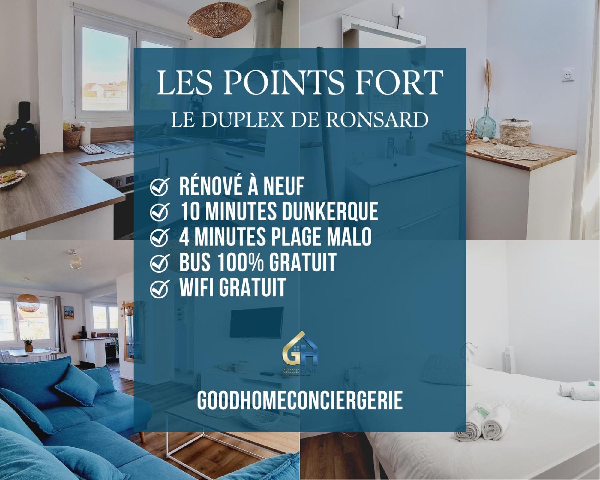 *Le Duplex De Ronsard*Plage Et Centre-Ville Dunkirk Exteriör bild